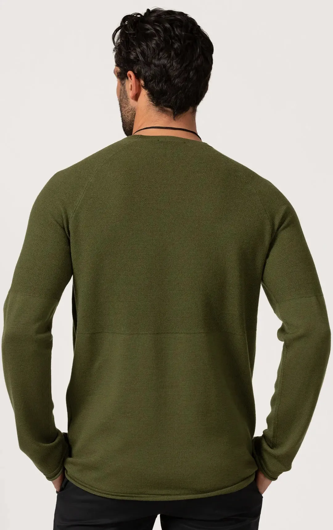 14 GAUGE MERINO LONG SLEEVE CREW  - CLEARANCE