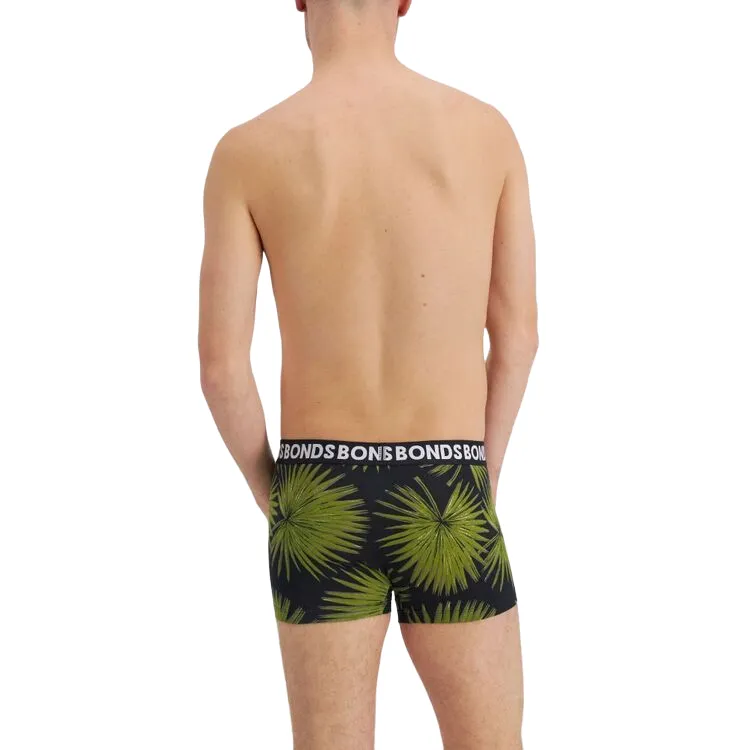 6 Pairs X Bonds Mens Everyday Trunks Cotton Leaf Print Pack