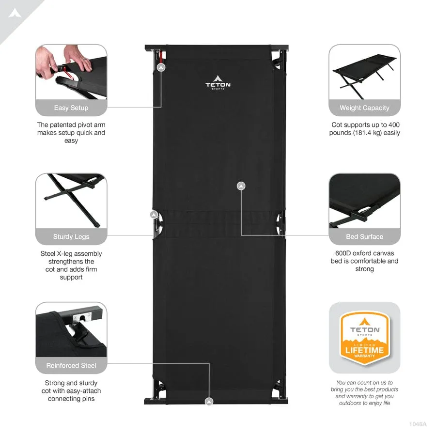 Adventurer Regular Camp Cot with Pivot Arm