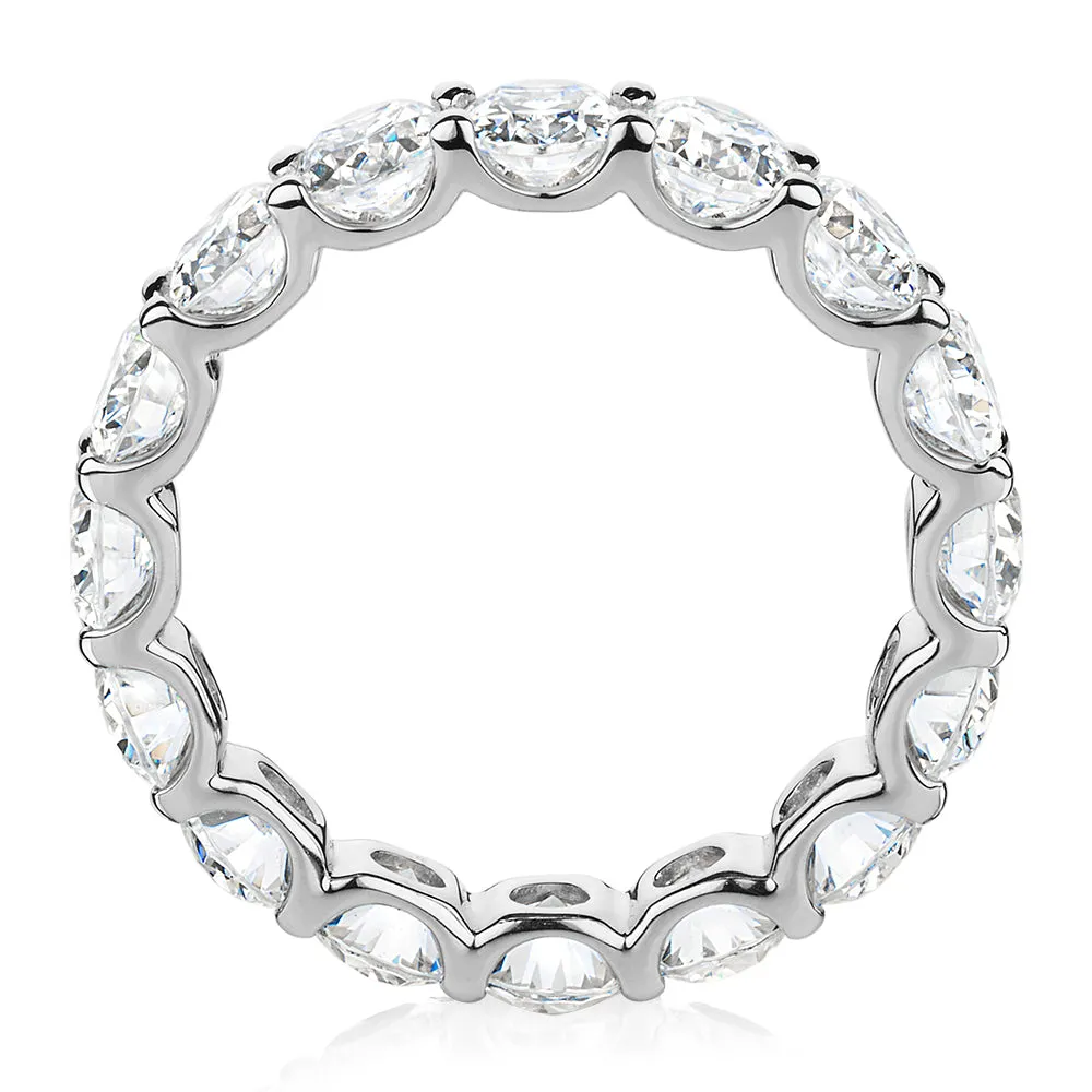 All-rounder eternity band with 4.41 carats* of diamond simulants in 10 carat white gold