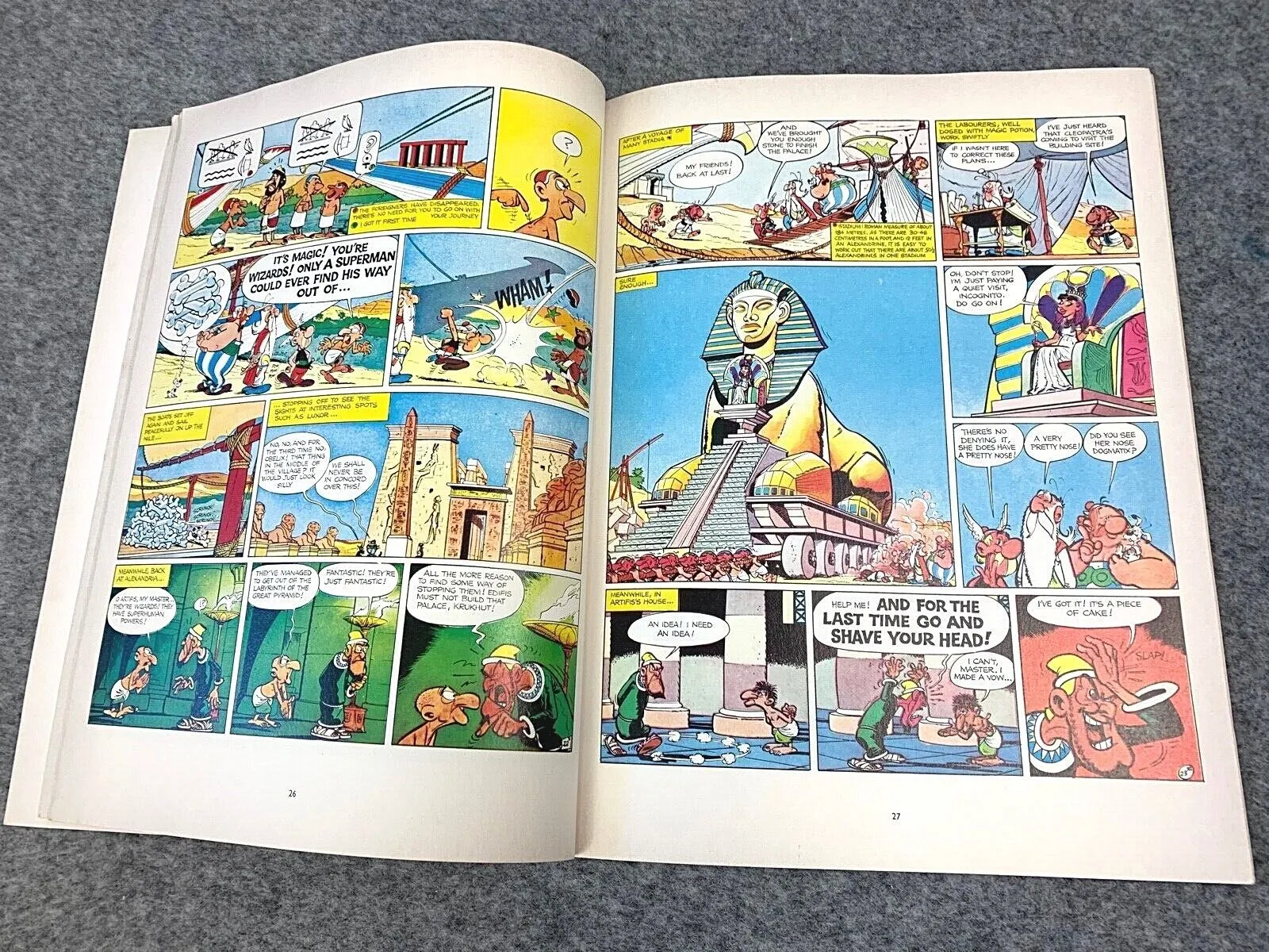 Asterix & Cleopatra - 1970s Hodder/Dargaud UK Edition Paperback Book Uderzo