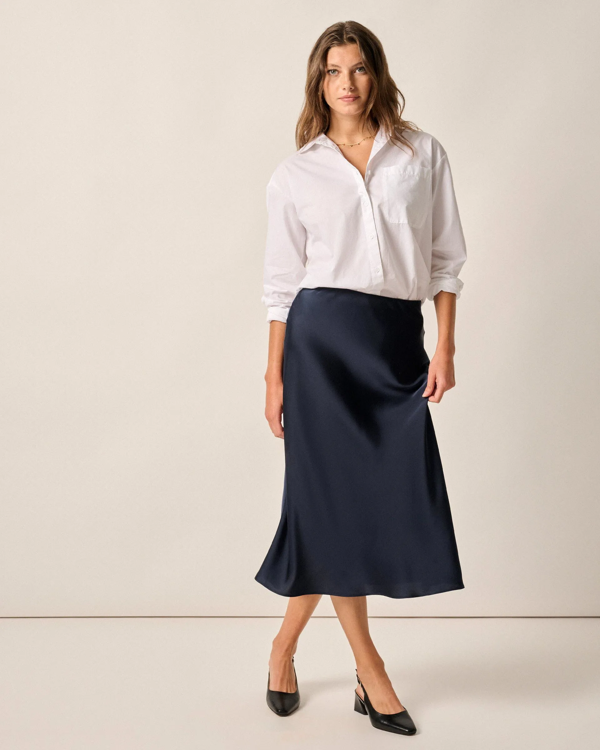 Audrey Charmeuse Slip Skirt