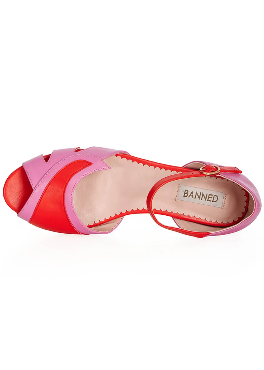 Banned Glamorous Gliders 50's Sandals Pink