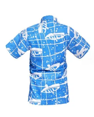 Bloke Boat Batik Shirt with coconut shell buttons