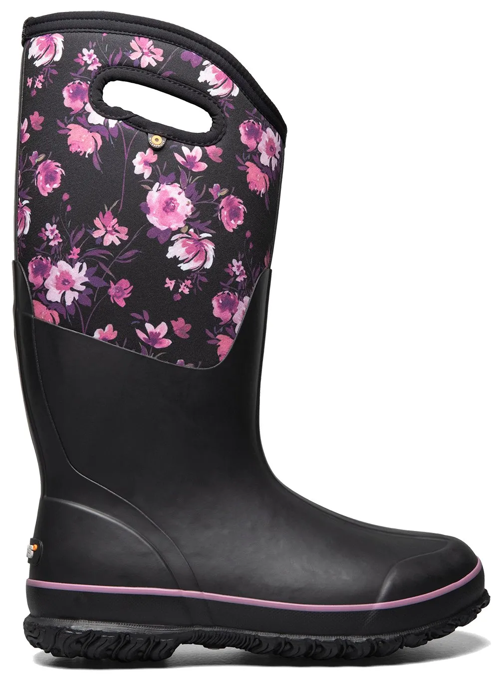 Bogs Women's Classic Tall Painterly Black Multi Flowers