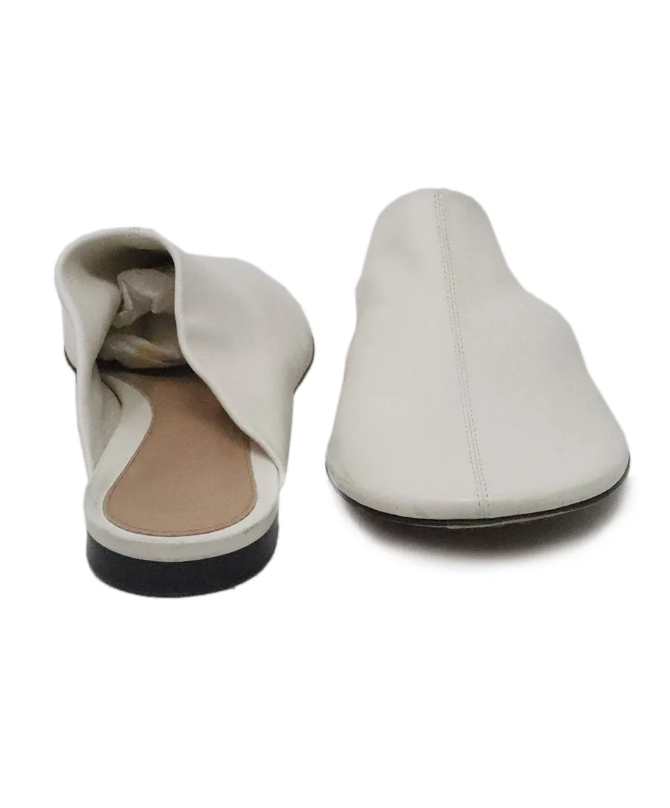 Bottega Veneta White Leather Slides sz 9.5