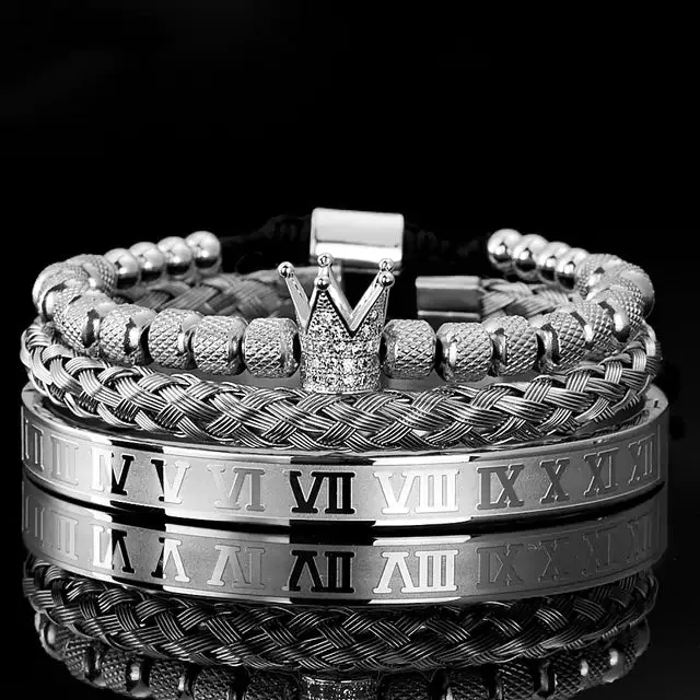 Bracelets Stainless Steel Roman Royal Charm Men Bracelets Stainless Steel