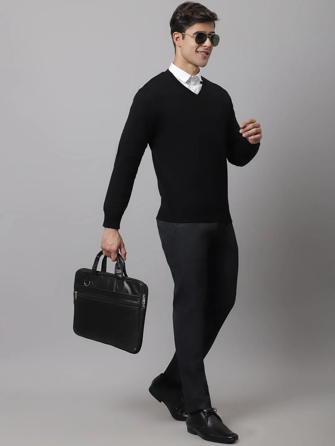 Cantabil  Men Black Sweater