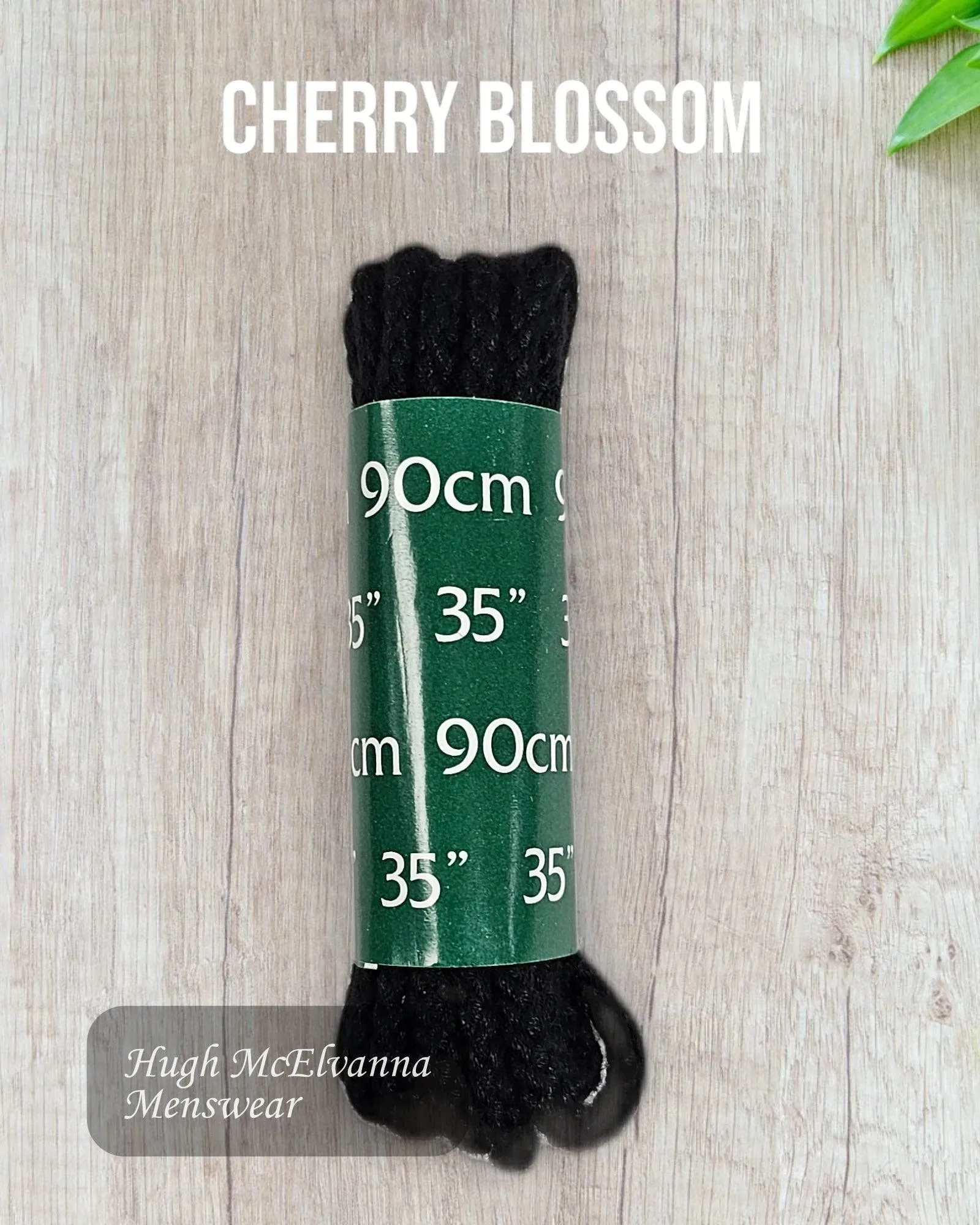 Cherry Blossom Black 90cm Cord Laces