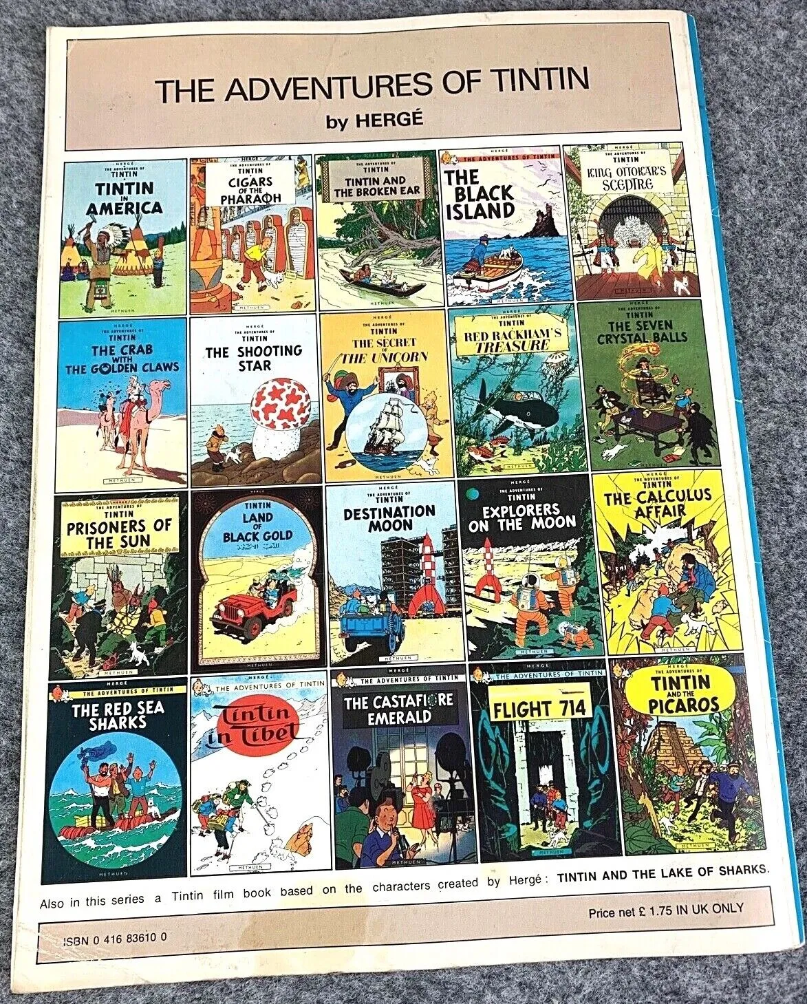 Cigars of the Pharaoh - Tintin Magnet UK Paperback Edition Book 1980s