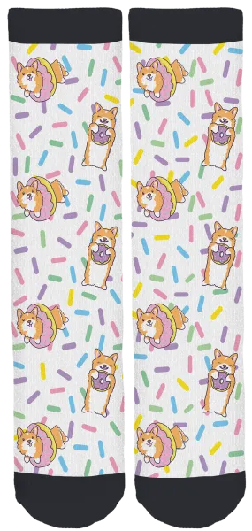 Donut Resist Daysie the Corgi Crew Socks