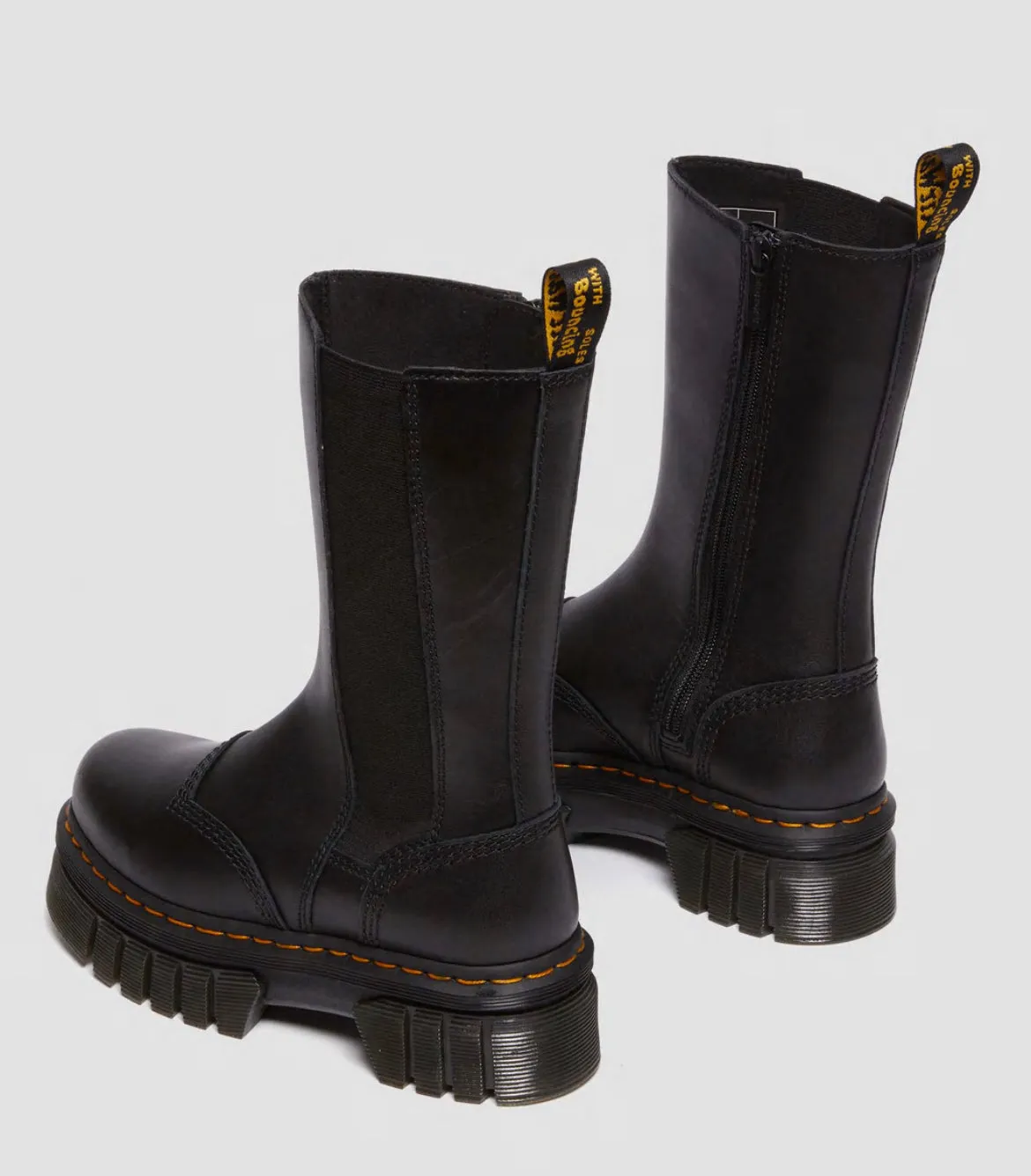 Dr.Martens Audrick Tall Nappa Lux Plateau Chelsea Boots Black 30966001