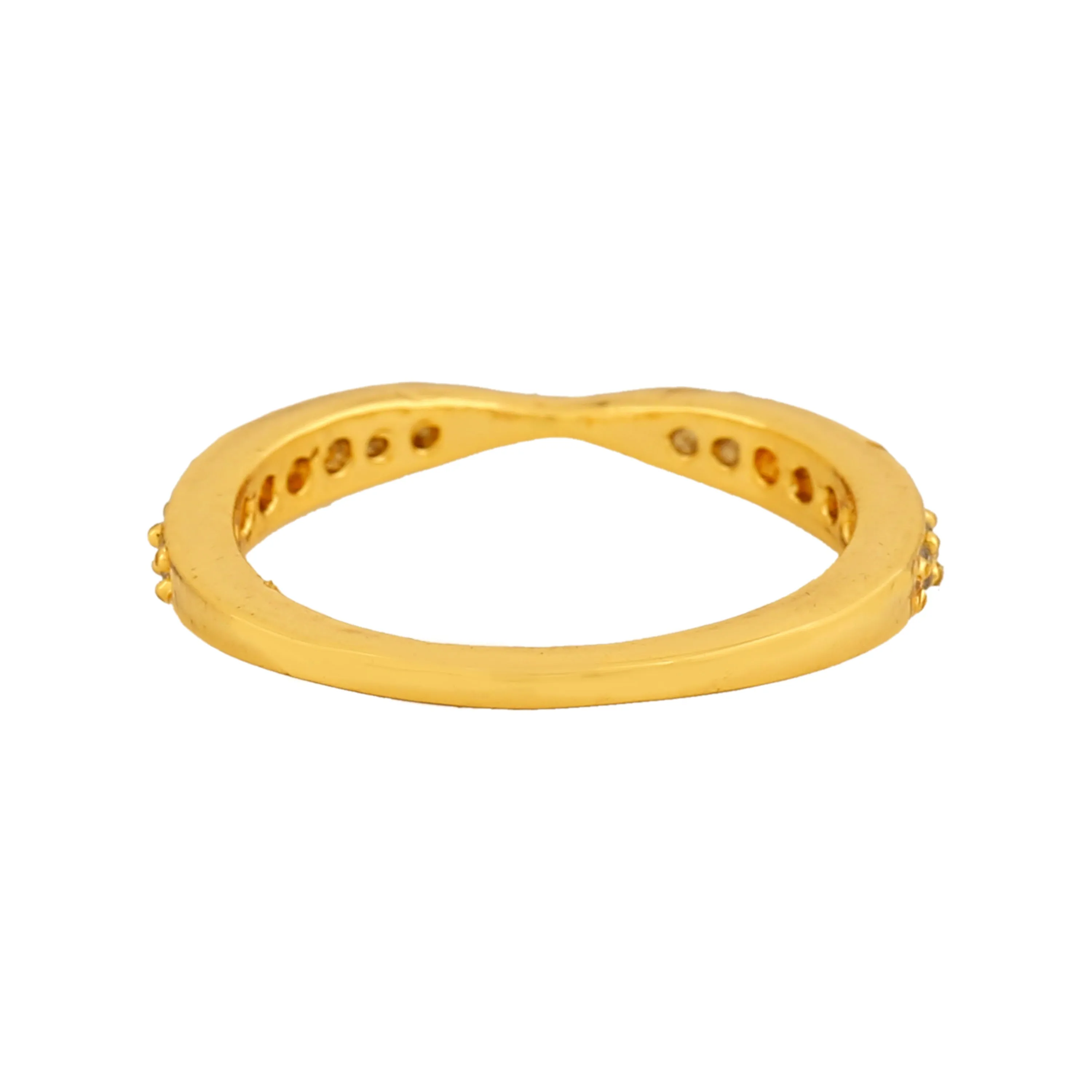 Estele Gold Plated CZ Classic Designer Finger Ring for Women