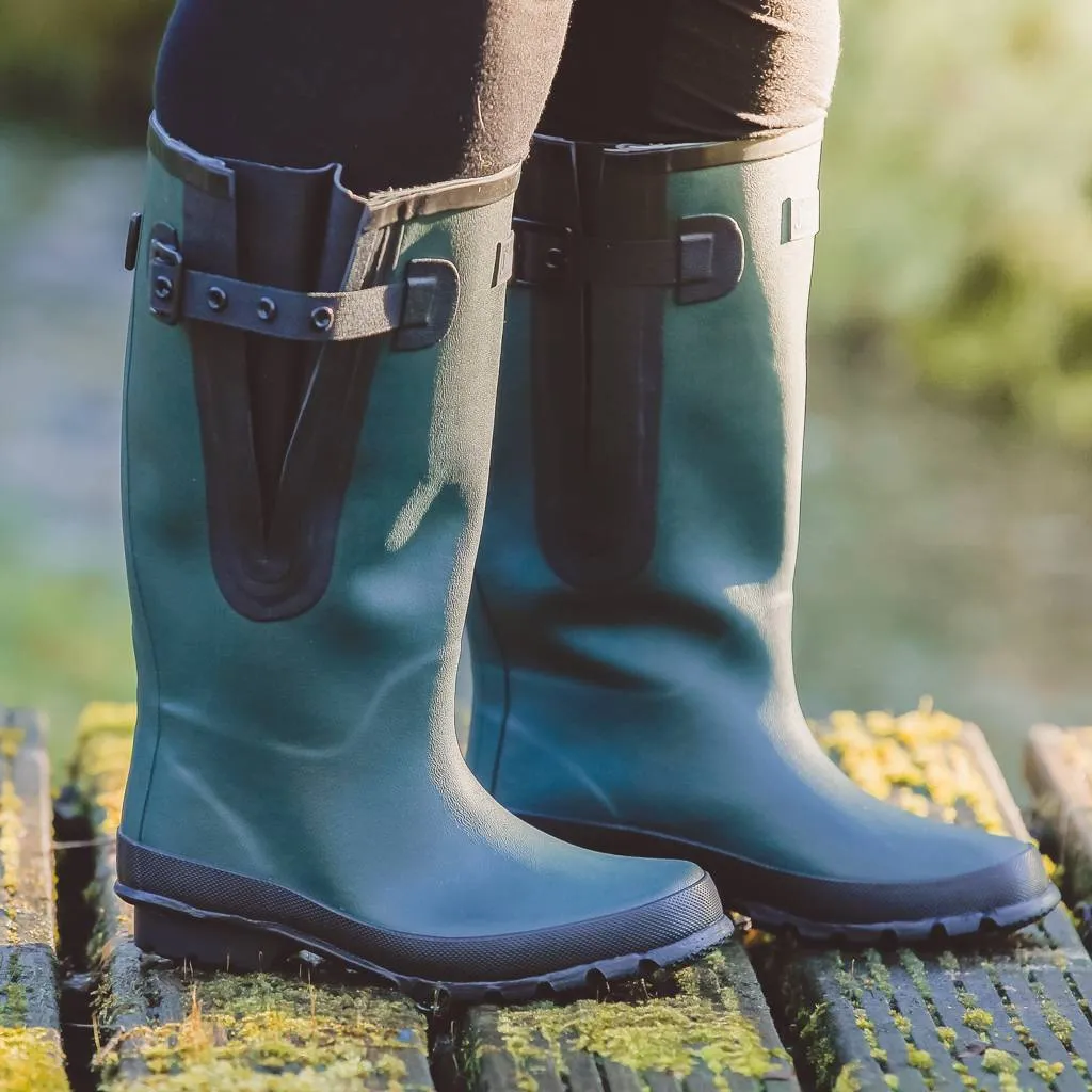 Extra Wide Calf Green Wellies - Wide in Foot and Ankle - Fit 40-57cm Calf