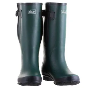 Extra Wide Calf Green Wellies - Wide in Foot and Ankle - Fit 40-57cm Calf