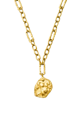 Female Antique Coin Necklace Gold