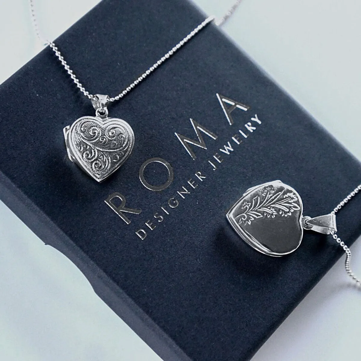 Floral Detail Sterling Silver Heart Locket