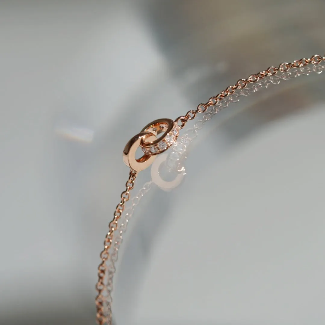 For Her Jewellery - 18K Rose Gold Diamond Knot Bracelet