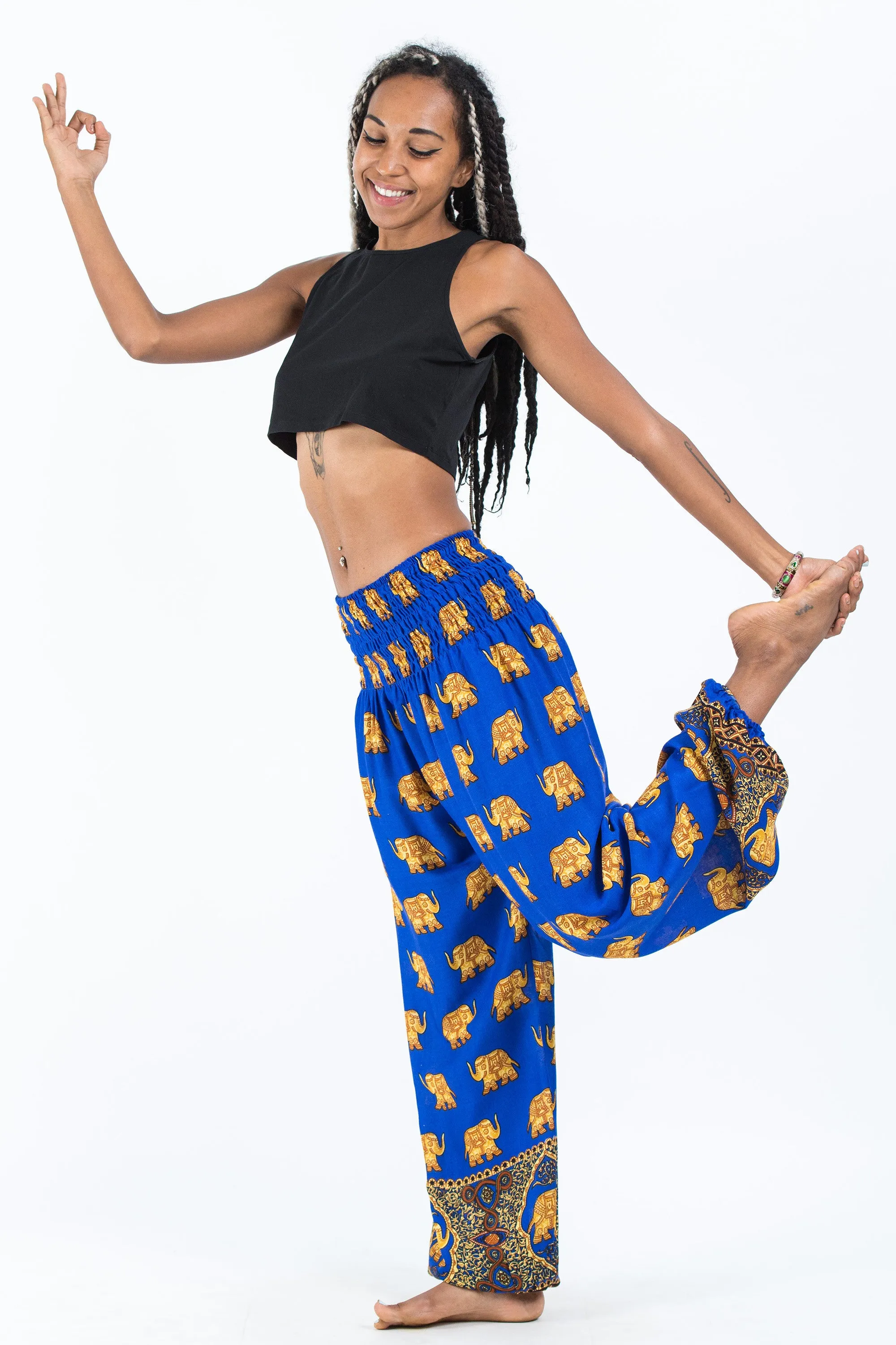 Golden Elephant Women's Elephant Pants in Blue