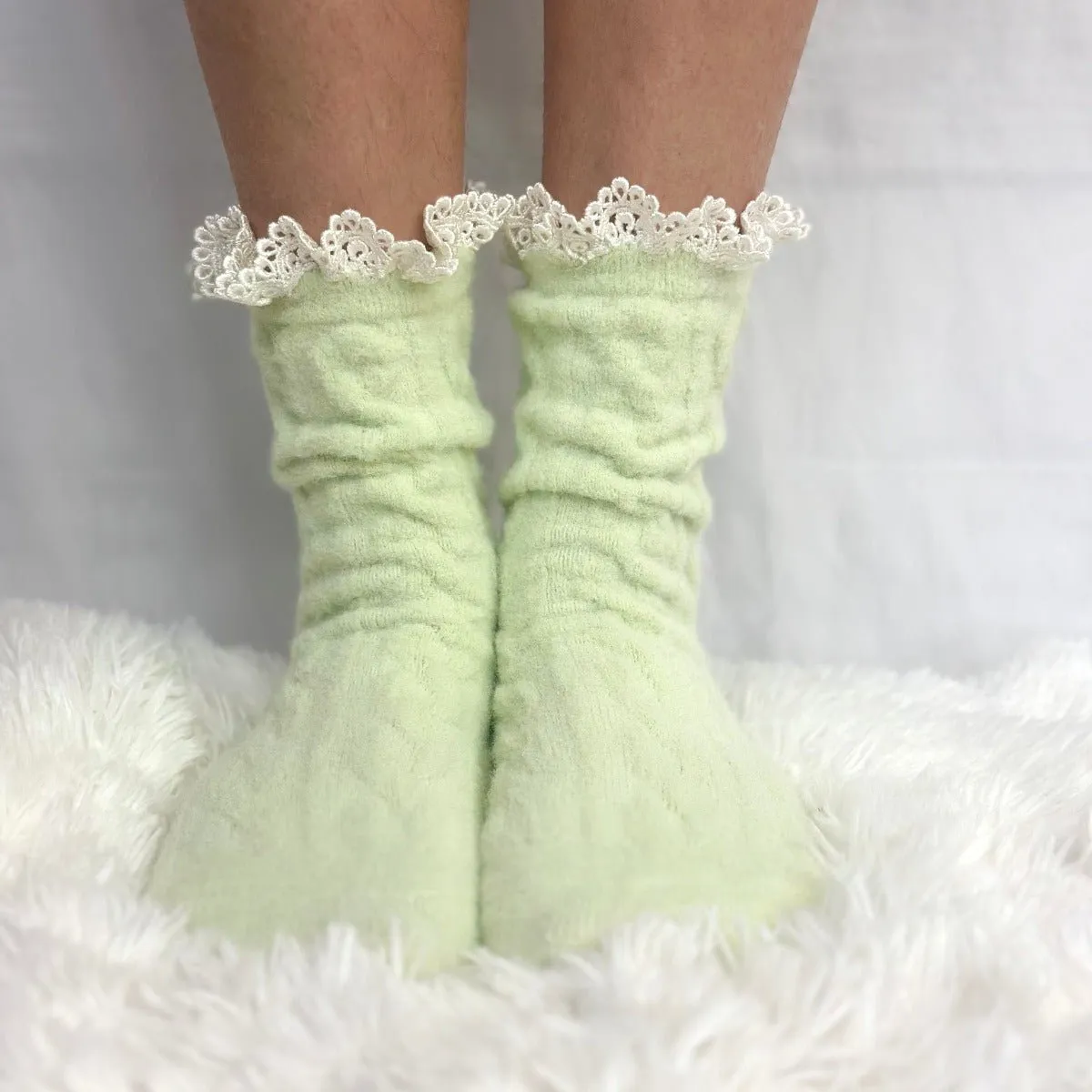 HEAVENLY ultra soft lace sock - mint green