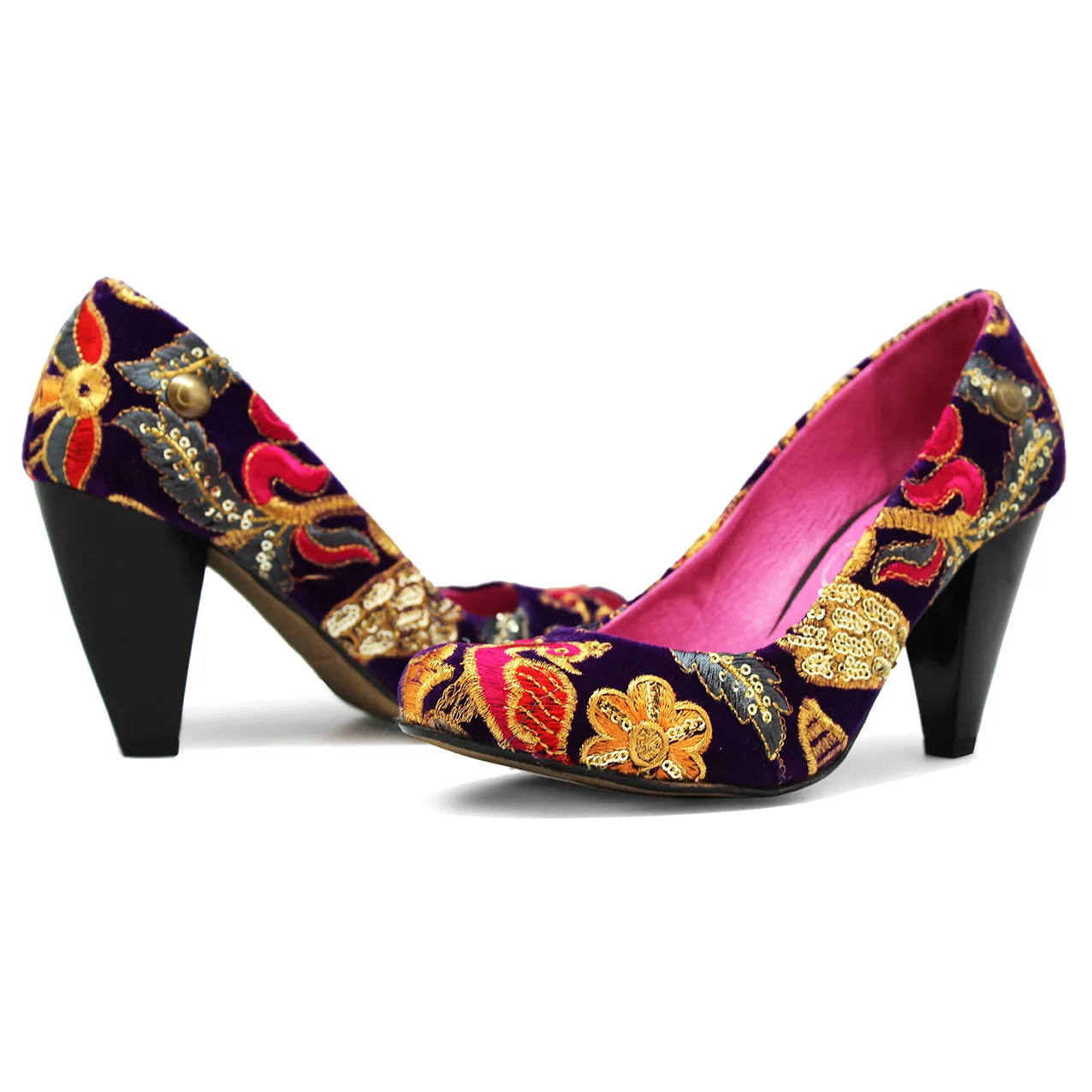 Inglaterre - Royal Purple velvet dress heel