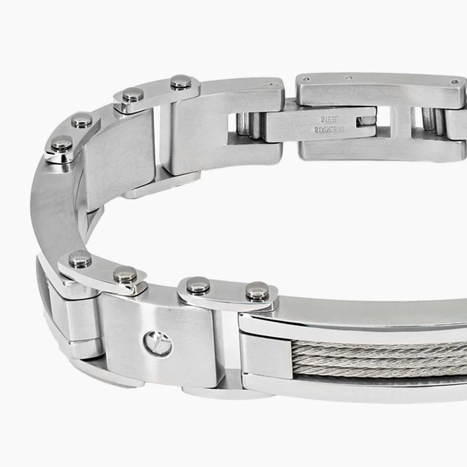 Italgem Stainless Steel Classico Cable Men's Bracelet