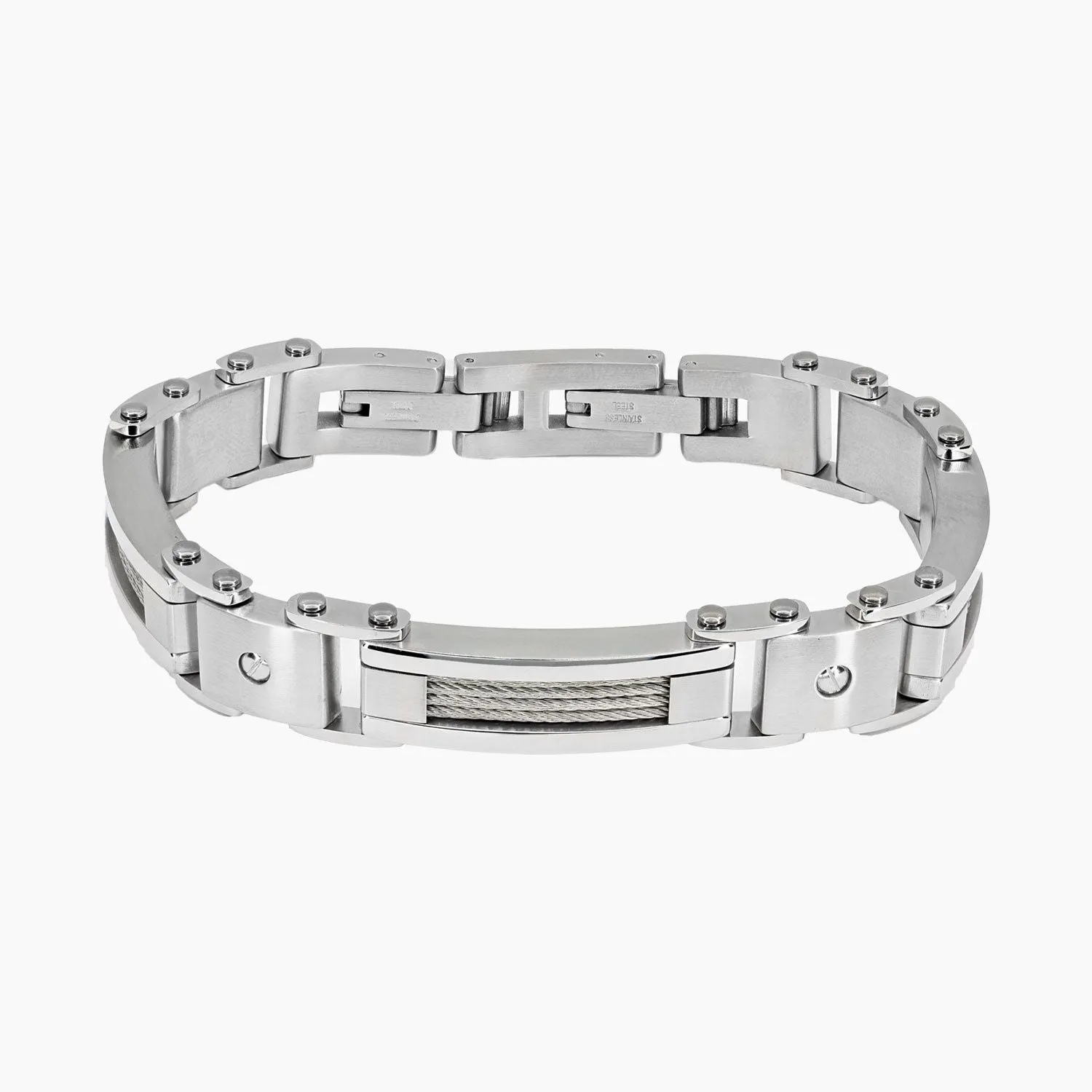 Italgem Stainless Steel Classico Cable Men's Bracelet