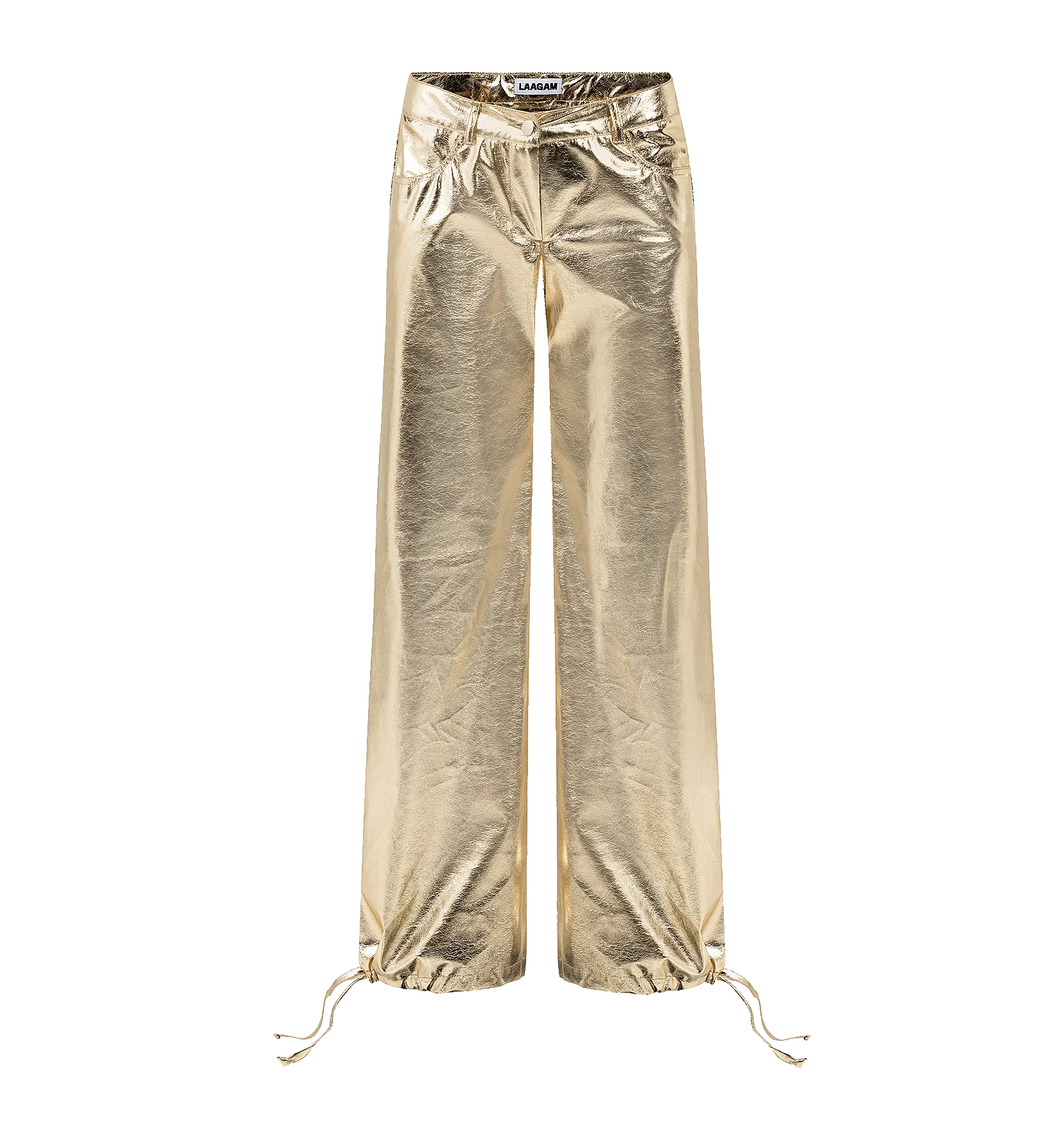 Laagam Rue Low Waist Gold Pants