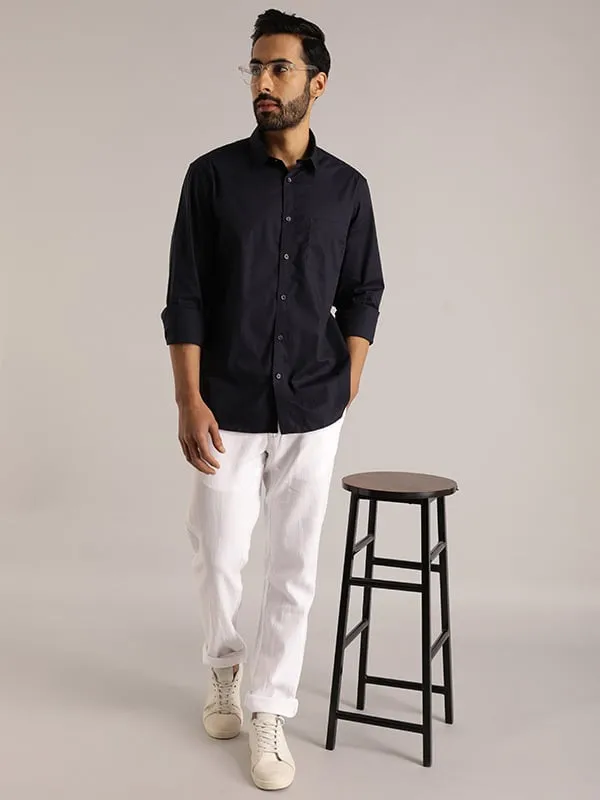 Men Brooklyn Fit Linen Blend Trouser