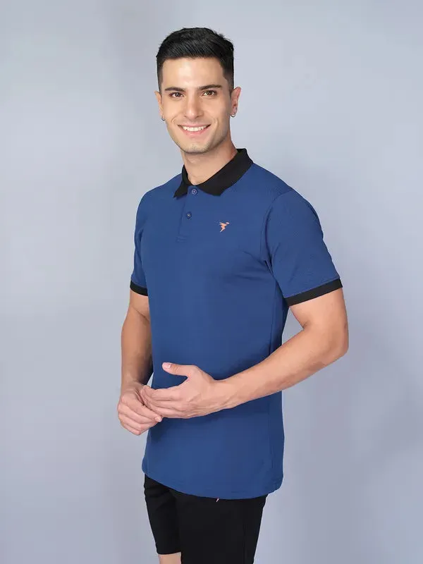 Men Colorblock Slim Fit Polo T-shirt with ELASTO PLUS