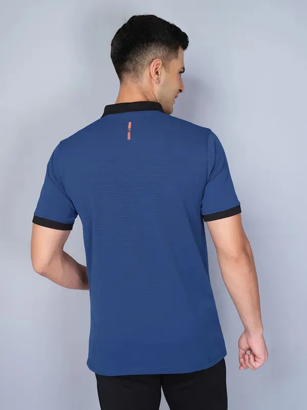 Men Colorblock Slim Fit Polo T-shirt with ELASTO PLUS