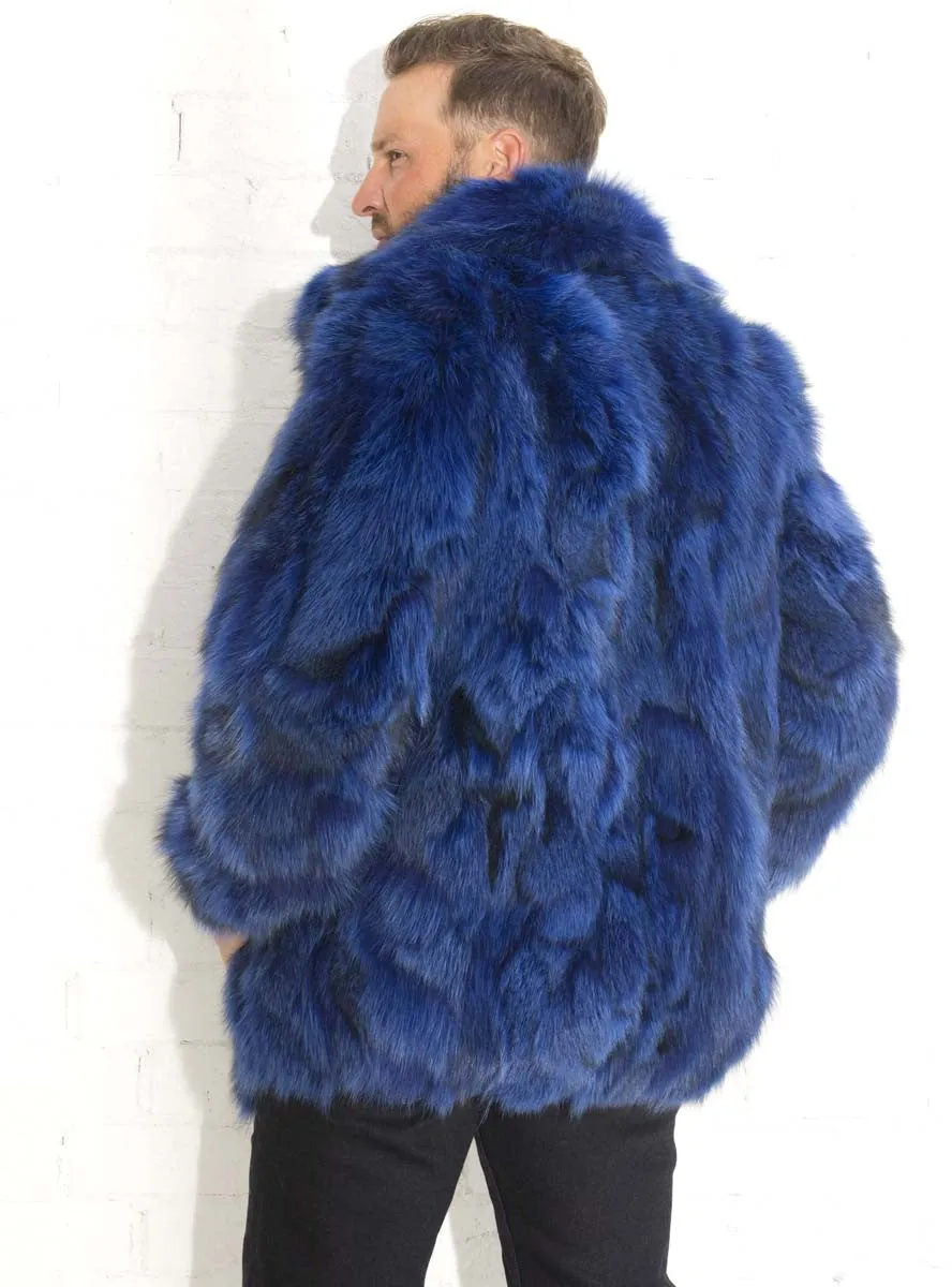 Men's Fox Fur Bomber Jacket