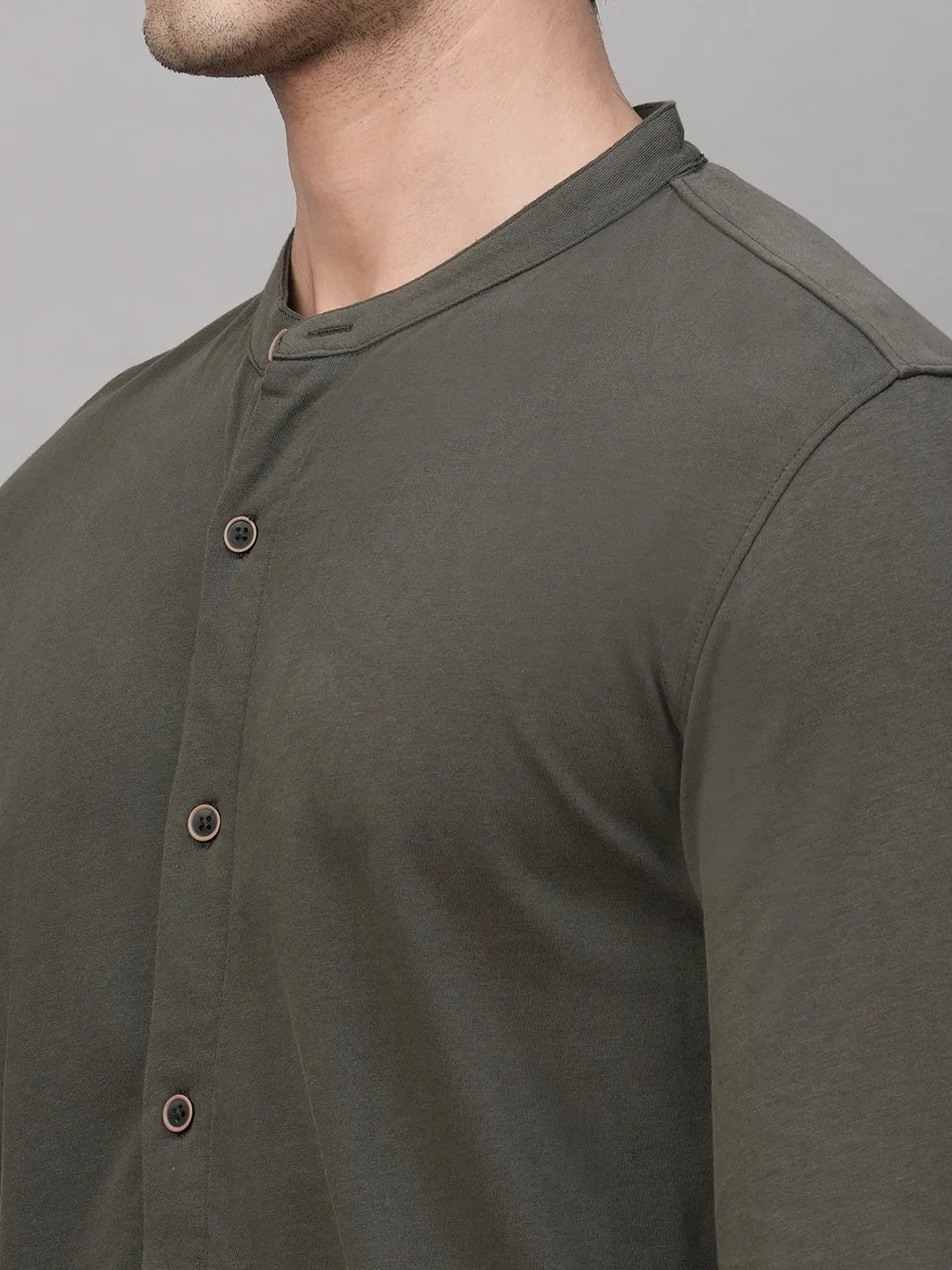 Men's Green Cotton Regular Fit Tshirt