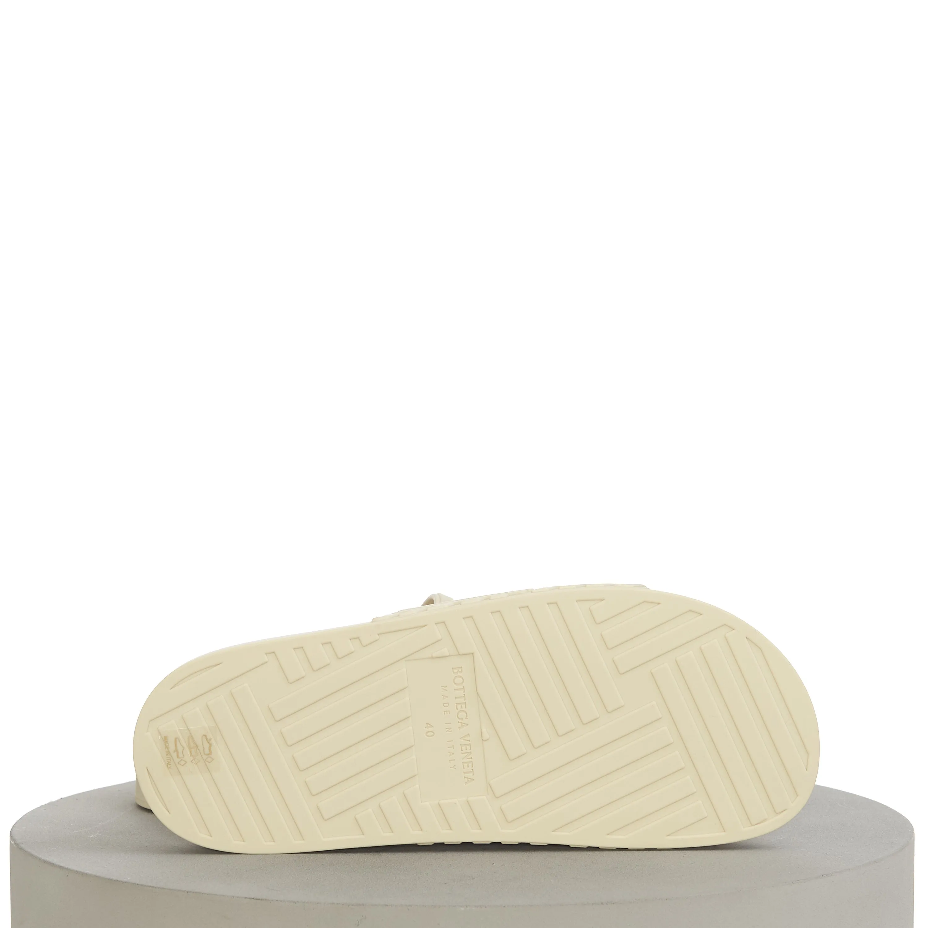 Men's "Slider" Slide Sandals In Sea Salt Beige Rubber