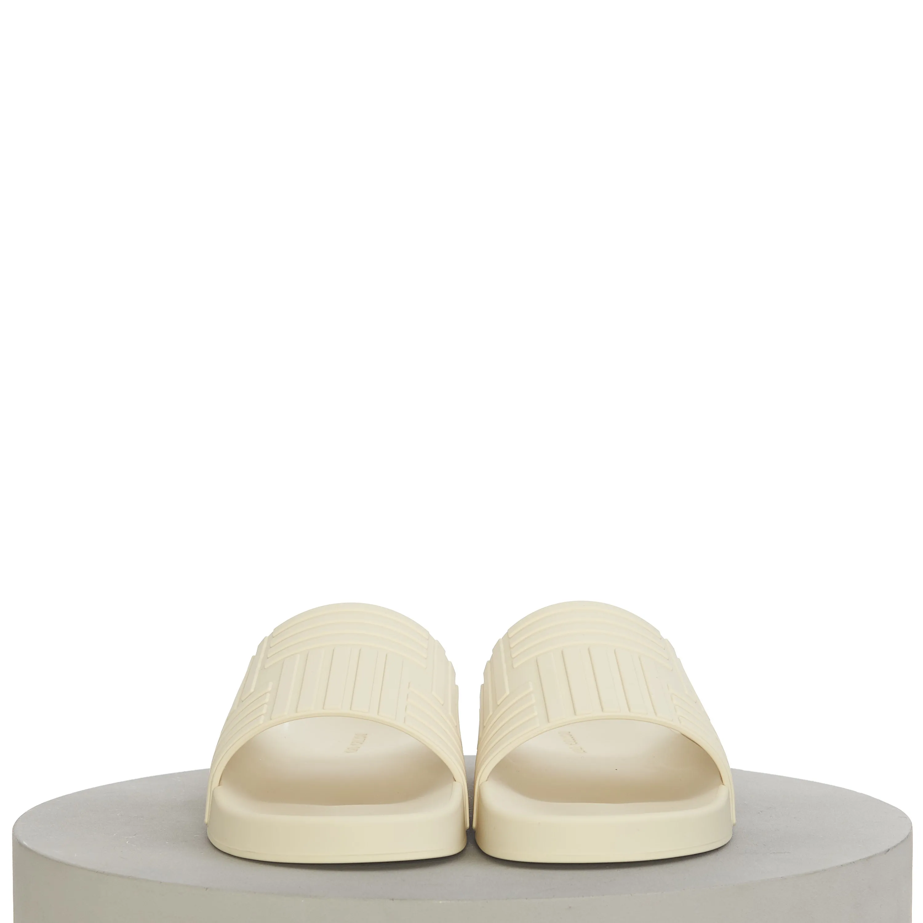 Men's "Slider" Slide Sandals In Sea Salt Beige Rubber