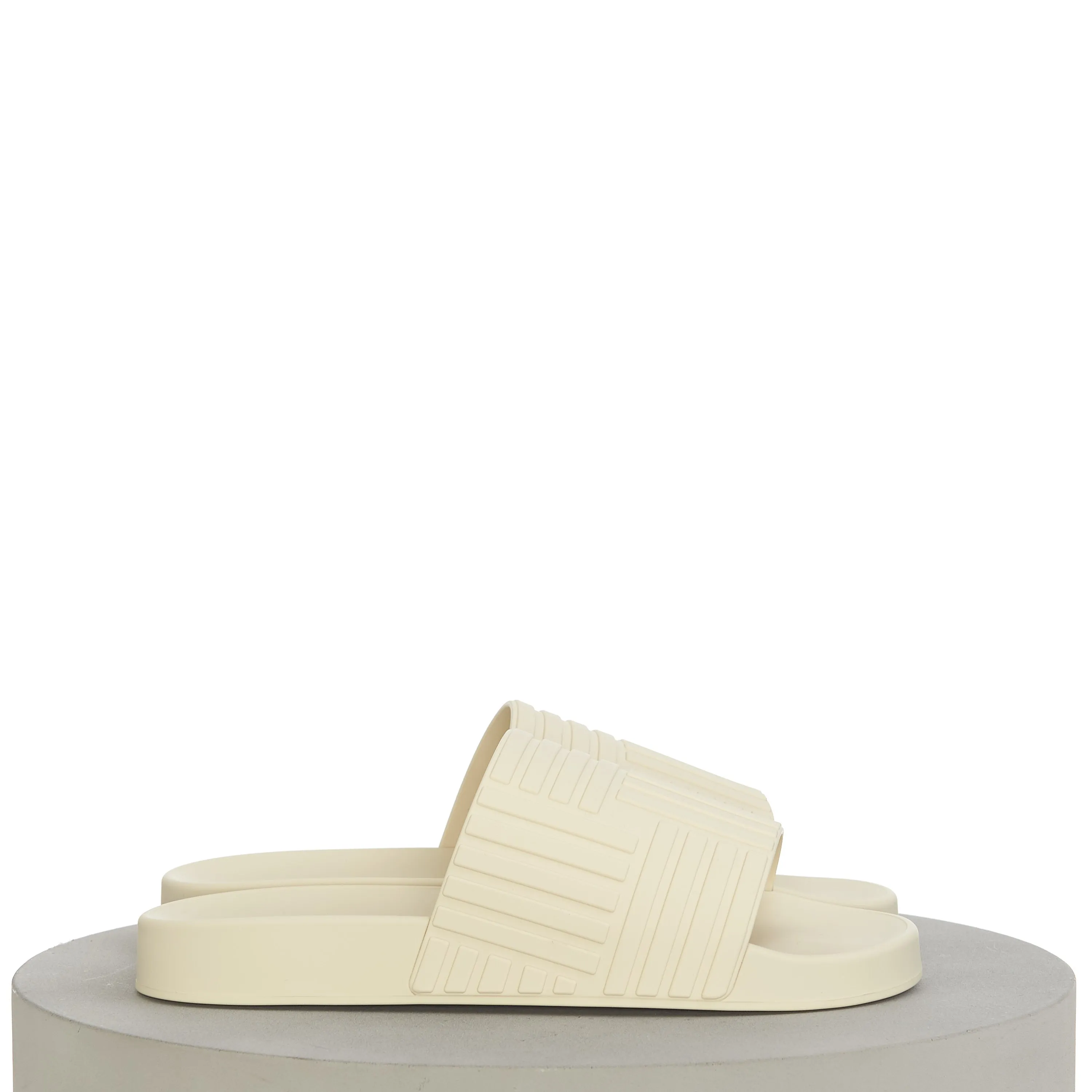 Men's "Slider" Slide Sandals In Sea Salt Beige Rubber