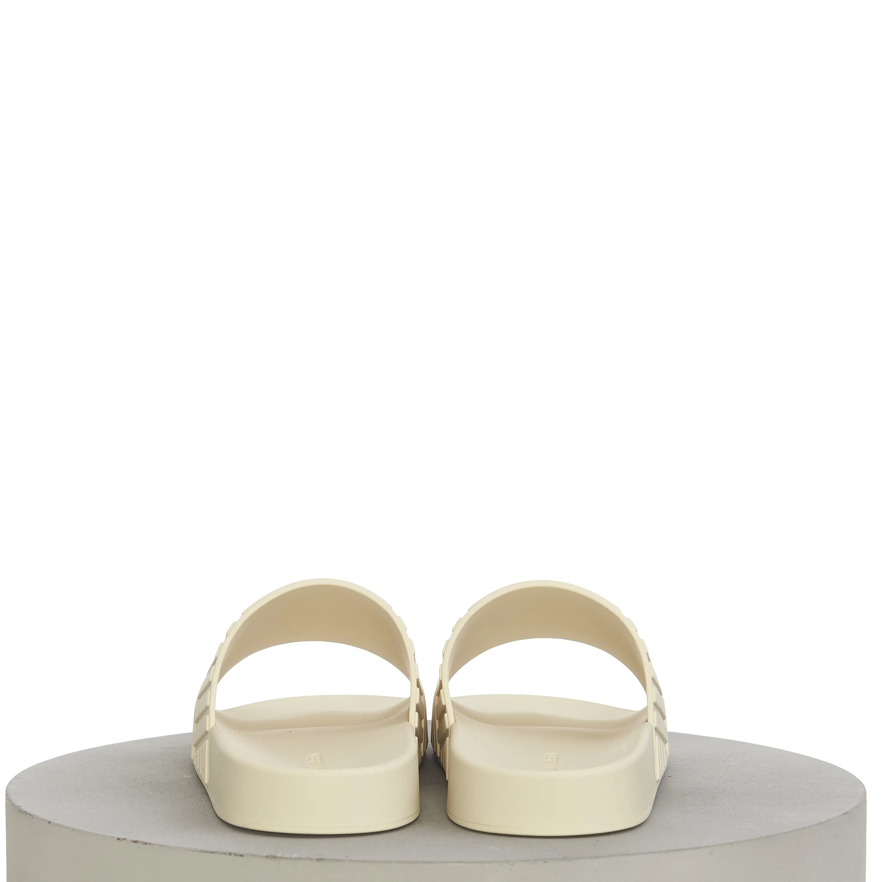 Men's "Slider" Slide Sandals In Sea Salt Beige Rubber