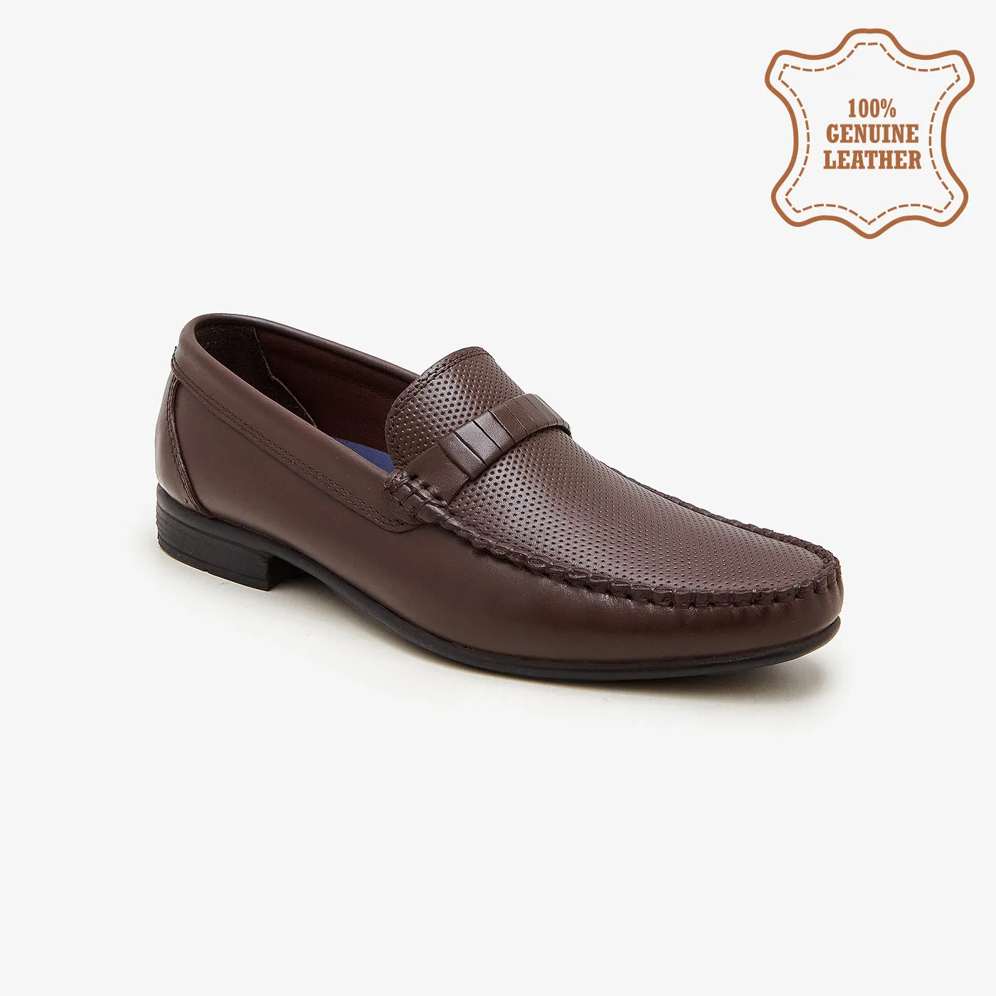 Men's Textured Leather Loafers