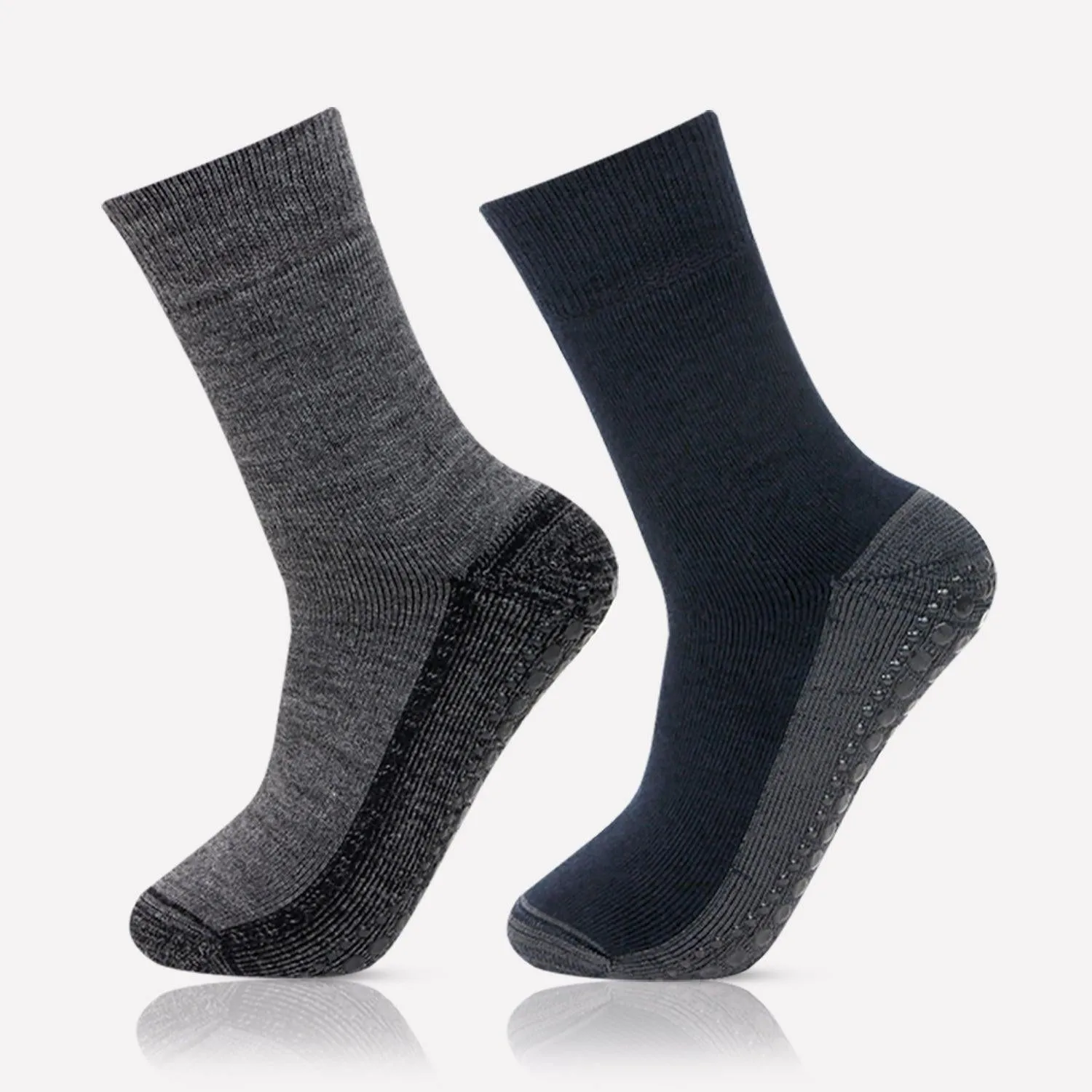 Men's Woolen Assorted Anti-Skid (Gripper) Indoor Socks - Pack Of 2