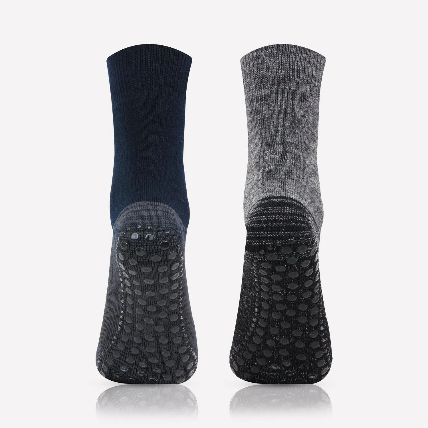 Men's Woolen Assorted Anti-Skid (Gripper) Indoor Socks - Pack Of 2