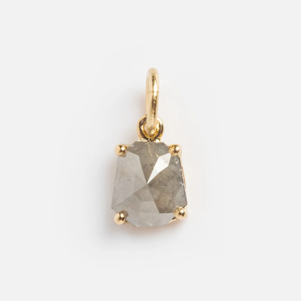 One of a Kind Shield Cut Grey Diamond Charm