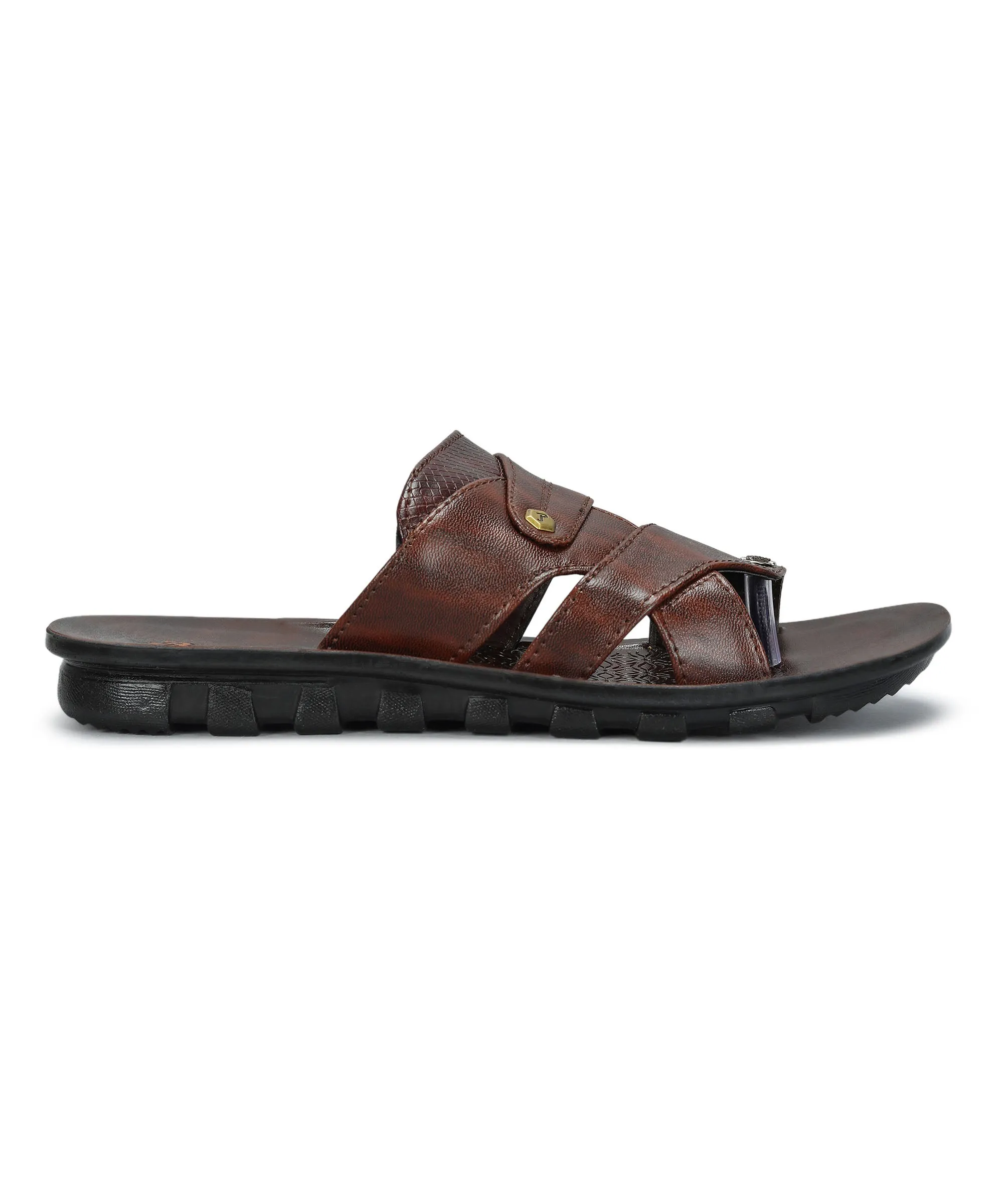 Paragon Men's Slip-on Brown Sandals for Men | Comfortable Sole & Durable