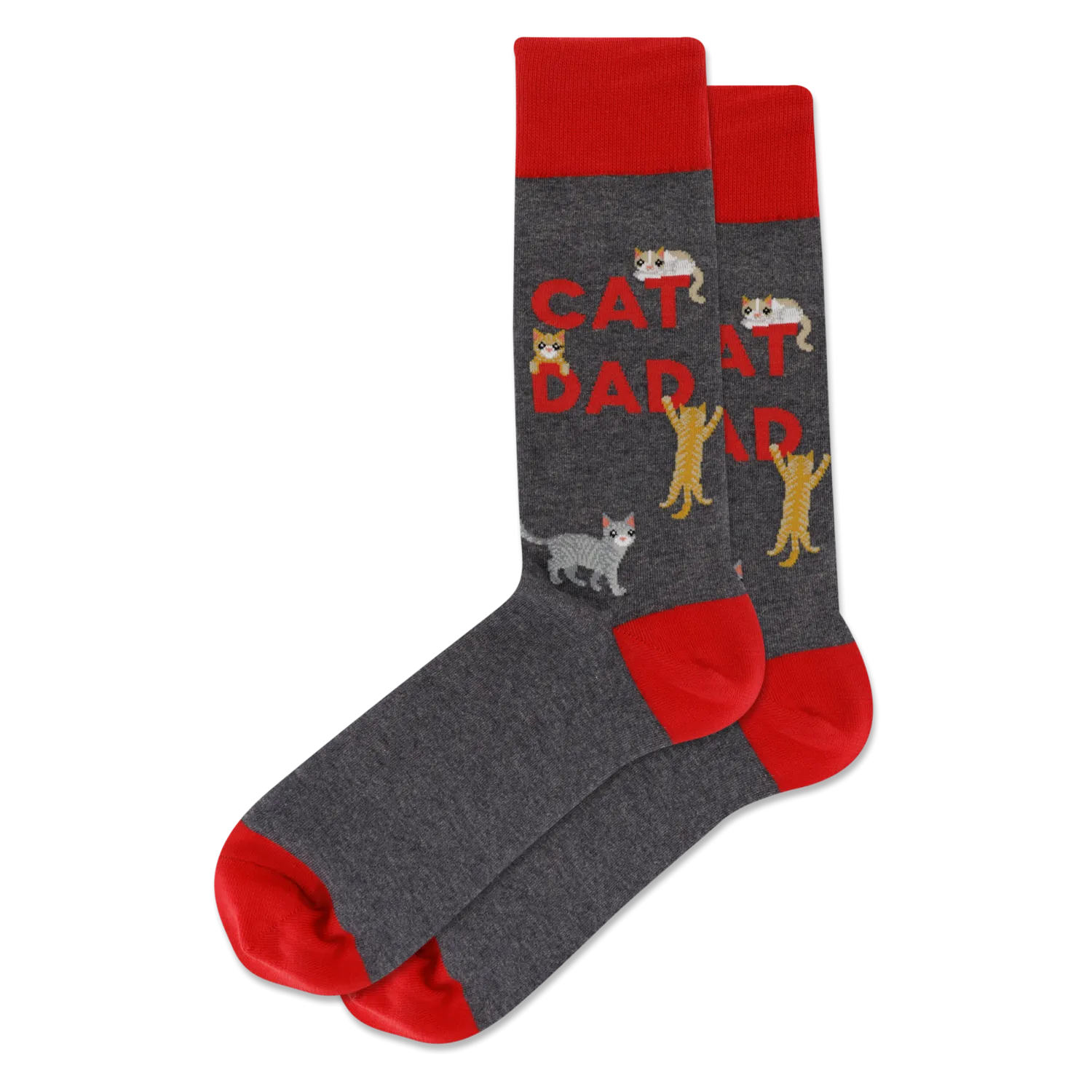 "Cat Dad" Crew Socks by Hot Sox - Large