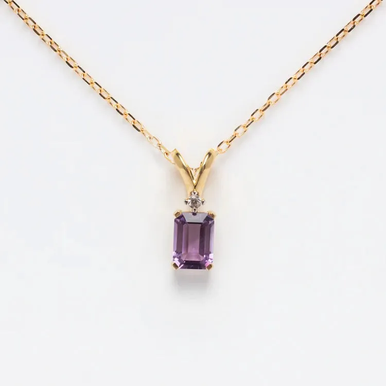 Solid Gold 2024 February Capsule Amethyst Baguette Charm