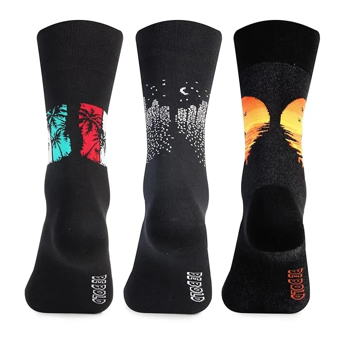 Summer Trio Sunset Delights Crew Length Socks for Men - Pack of 3