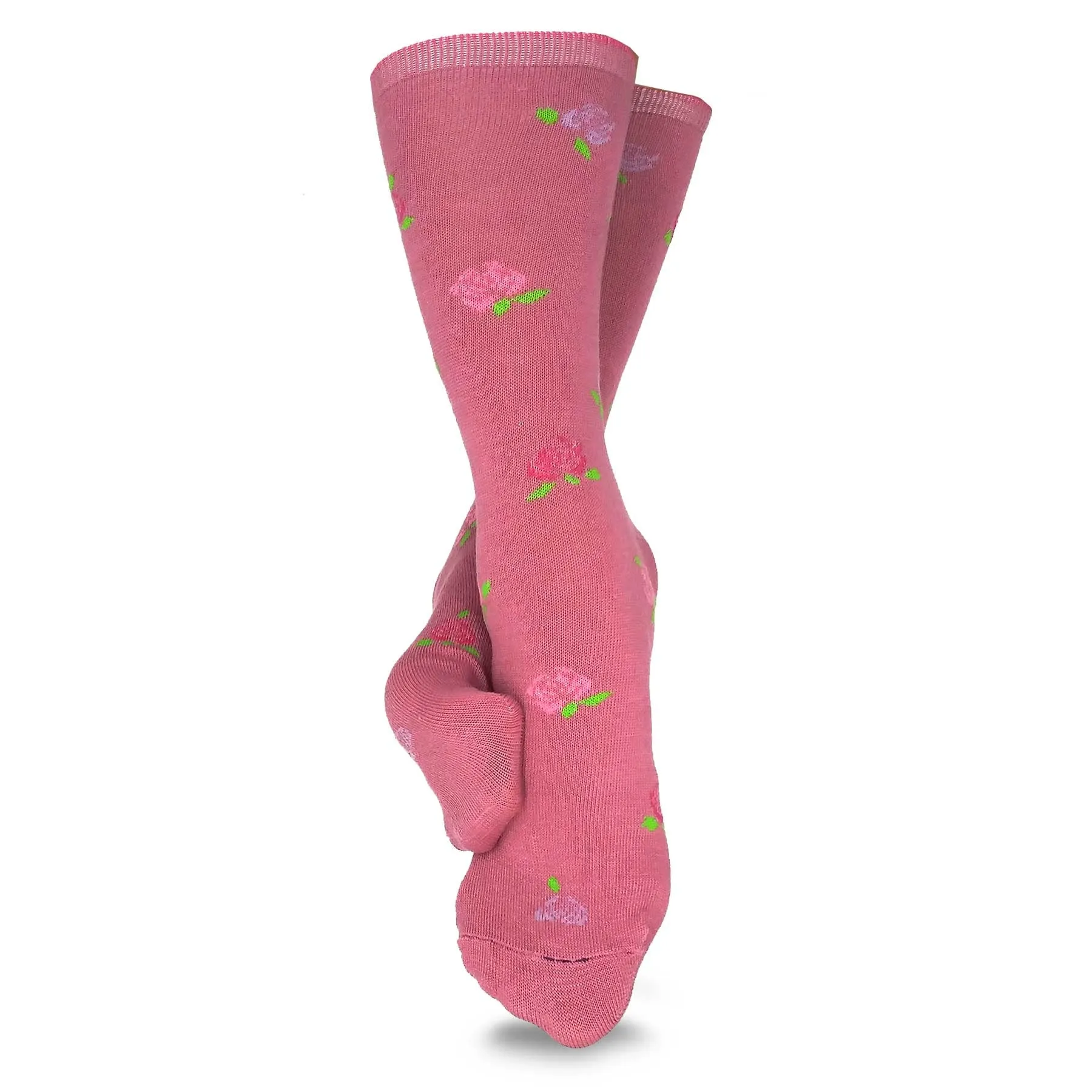 TeeHee Socks Women's Casual Polyester Crew Rosebud 6-Pack (11197)