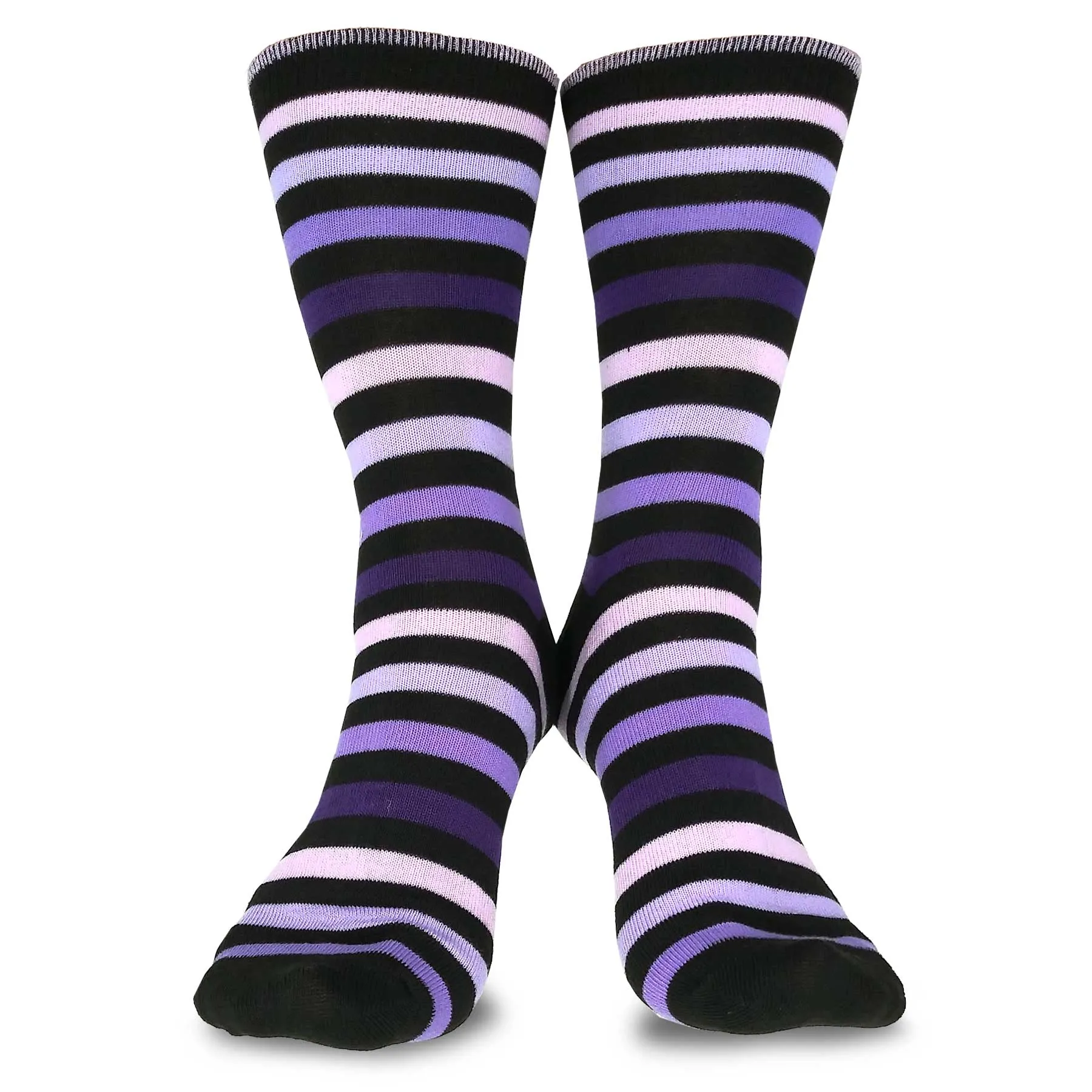 TeeHee Socks Women's Casual Polyester Crew Tonal Thin Stripe 6-Pack (11194)