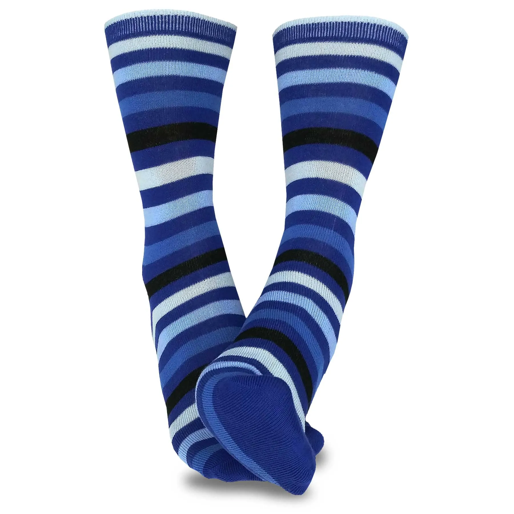 TeeHee Socks Women's Casual Polyester Crew Tonal Thin Stripe 6-Pack (11194)