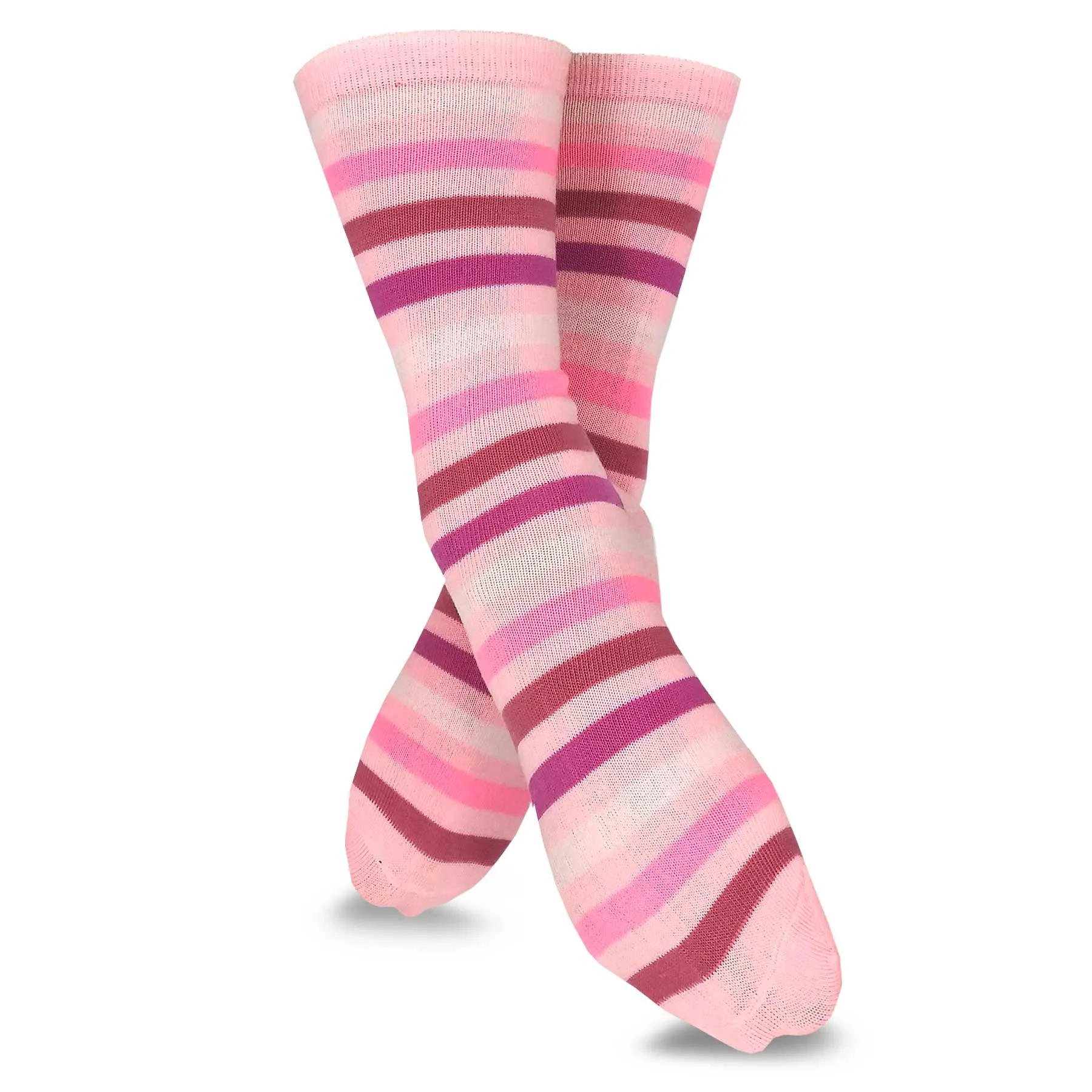 TeeHee Socks Women's Casual Polyester Crew Tonal Thin Stripe 6-Pack (11194)