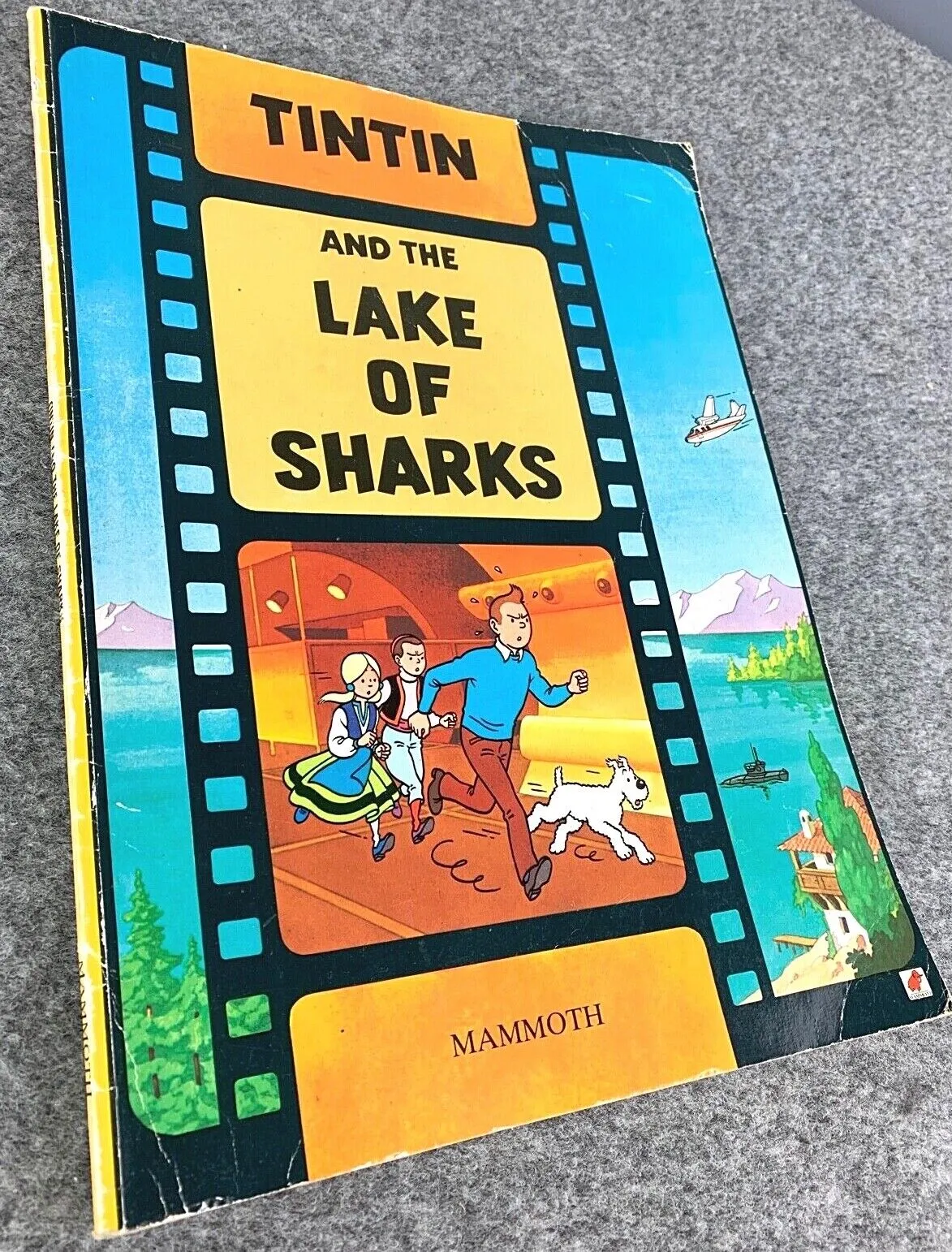 The Lake of Sharks - Tintin Mammoth UK Paperback Edition Book 1990s